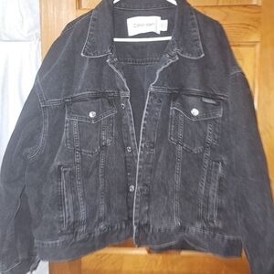 Calvin Klein Mens Dark Gray/Black Denim Jacket